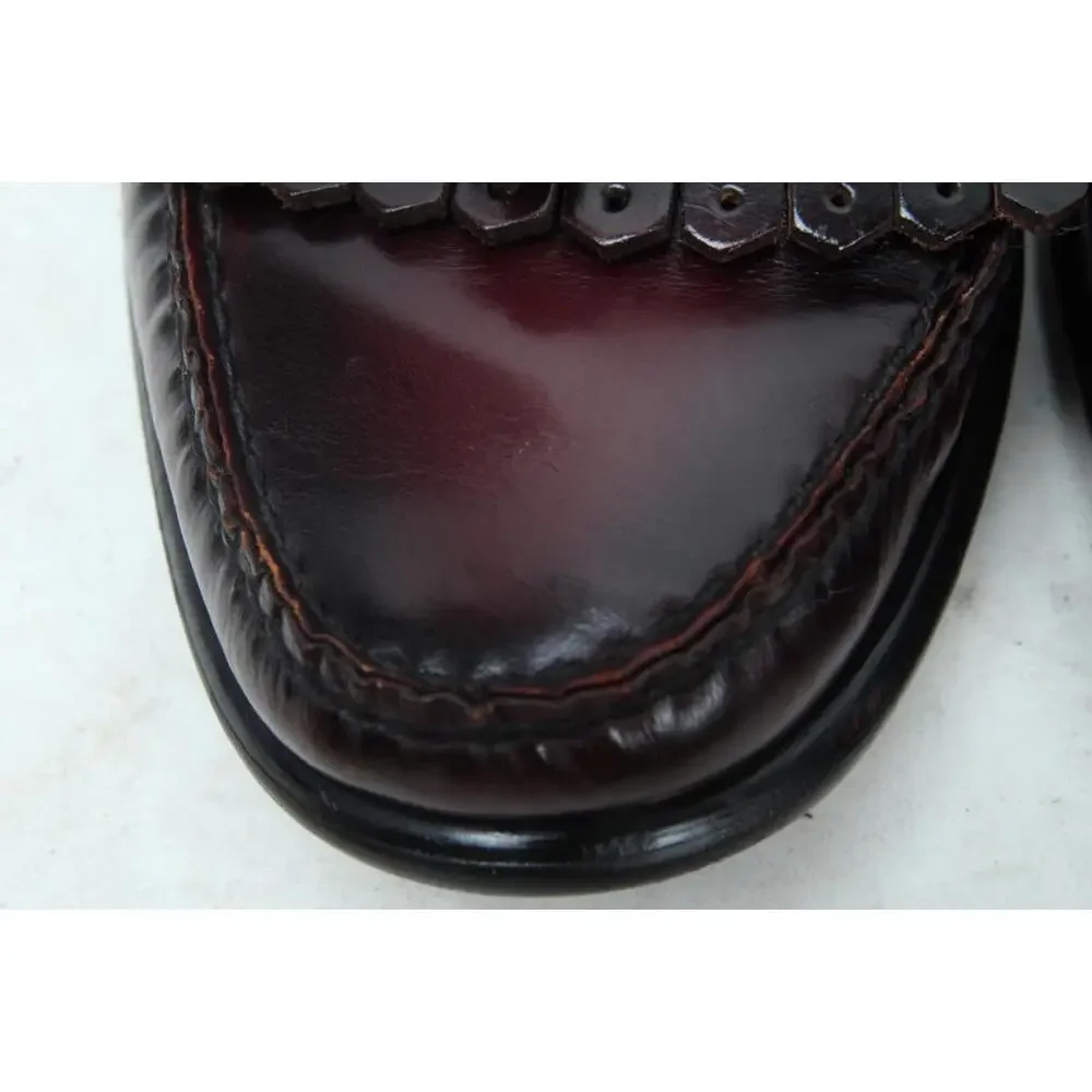 G.H. Bass & Co. Weejuns Burgundy Leather Kiltie Tassel Loafers shoes 9 D